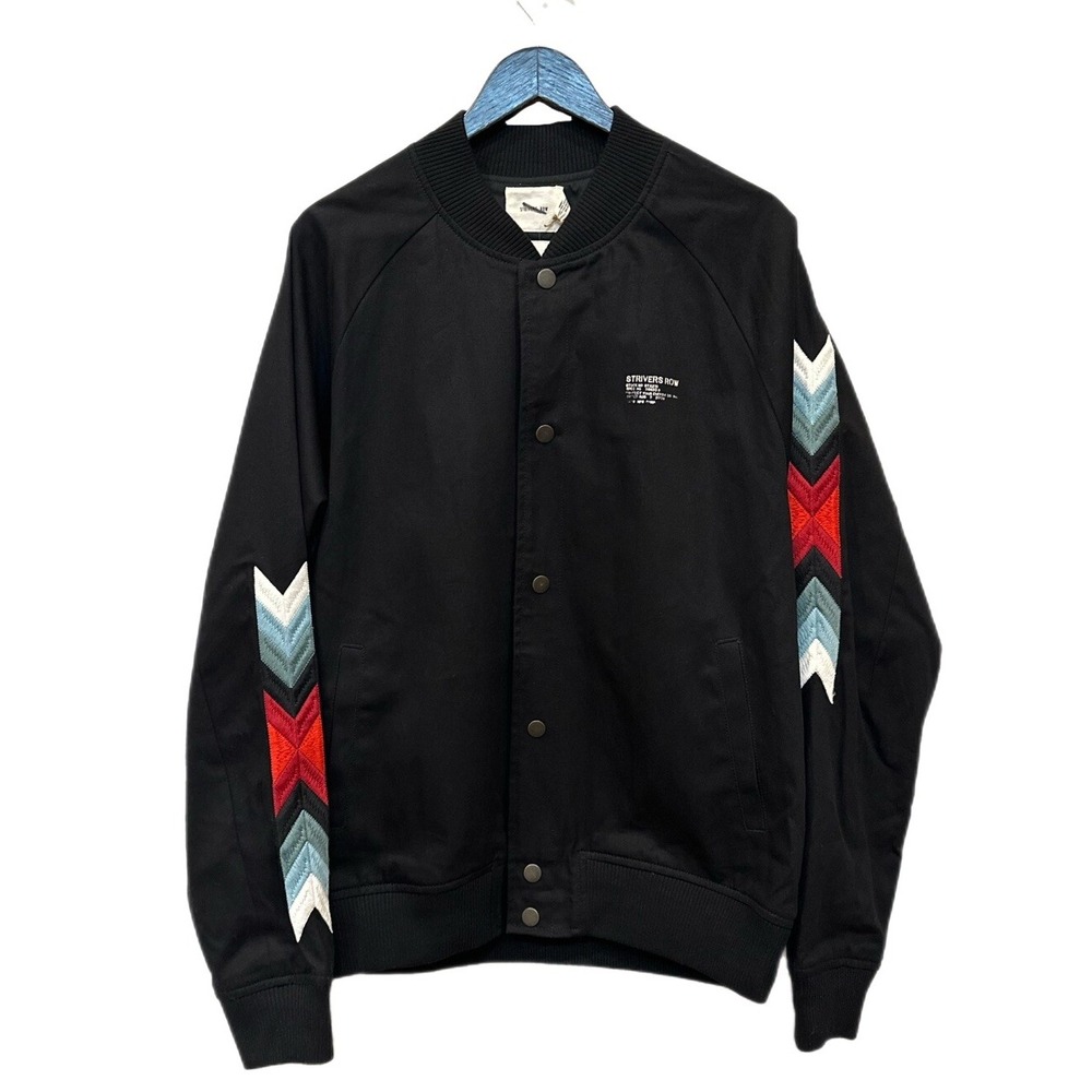 Strivers Row Jacket XL Black Cotton Canvas Snap Button Embroidered‎